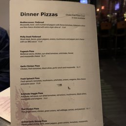 Pizza menu Pizza menu