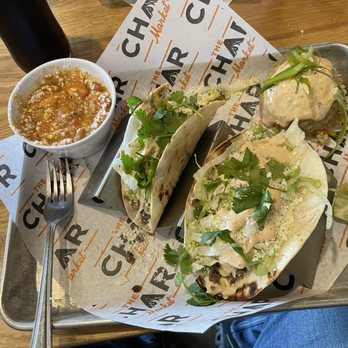 The Char Market - Two Steak taco plate with beans and rice. - Sandwiches Near Me - Carmichael, California The Char Market - Two Steak taco plate with beans and rice. - Sandwiches Near Me - Carmichael, California