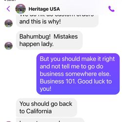 Heritage USA - This is the owner's response! Shame on her!!