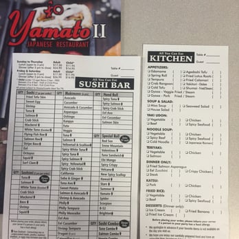 Yamato 2 - Menu - Japanese Near Me - Boston, Massachusetts Yamato 2 - Menu - Japanese Near Me - Boston, Massachusetts