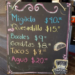 Parilla 10 - Morning menu.
