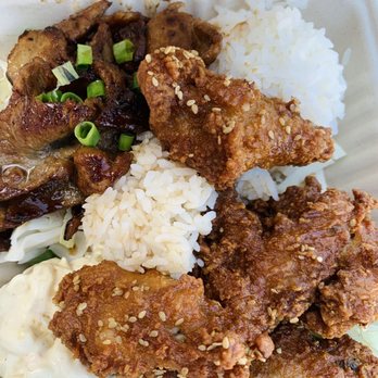 Maka's Korner - Teri pork and Korean chicken wings combo - Burgers Near Me - Kaunakakai, Hawaii
