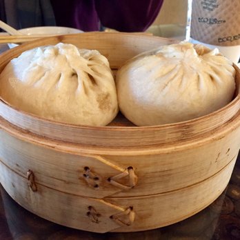 Steamed - Giant steamed pork dumplings...add soy sauce. - Dim Sum Near Me - Madison, Connecticut