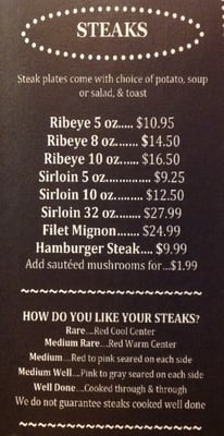 Menu photo 4 The Dinner Bell Steak & Fish Corinth, MS