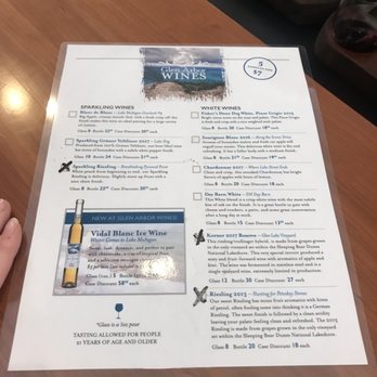 Glen Arbor Wines - Wine tasting list - Wine Tasting Room Near Me - Glen Arbor, Michigan