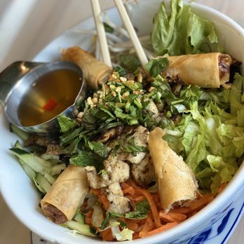 Pho Lang Thang - Lemongrass Grilled Chicken Salad + Fried Spring Rolls - Vietnamese Near Me - Cincinnati, Ohio