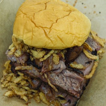 Pig Beach BBQ - Chef Jeff's Brisket Sandwich: $11, take-out - Barbeque Near Me - Astoria, New York Pig Beach BBQ - Chef Jeff's Brisket Sandwich: $11, take-out - Barbeque Near Me - Astoria, New York