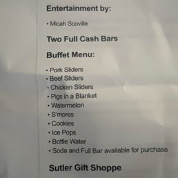 The menu as part of my receipt.
