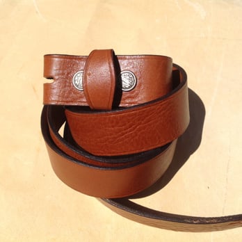 Stonehedge Leather Co - solid distressed leather with stainless steel line 24 snaps and even a kool keeper with a creased border - Leather Goods Near Me - San Diego, California Stonehedge Leather Co - solid distressed leather with stainless steel line 24 snaps and even a kool keeper with a creased border - Leather Goods Near Me - San Diego, California