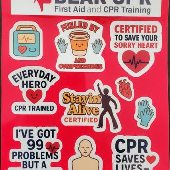Bear CPR - The cool stickers everyone in class got! Very cute addition that I wasn't expecting. - CPR Classes Near Me - Temecula, California