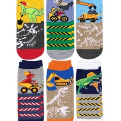 Howard Curry Shoes - Keep little feet comfortable and fun with the Jefferies Construction Dinosaurs Crew Socks 6-Pack, available at Howard Curry S...
