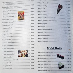 Panda Machi - Sushi rolls menu (3/10/24)