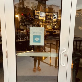 Rome + Fig - Front door let's you know mask up, boo - Seafood Near Me - Tampa, Florida Rome + Fig - Front door let's you know mask up, boo - Seafood Near Me - Tampa, Florida