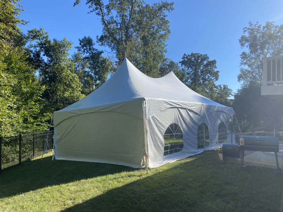 Tent 20x30 at residential property
