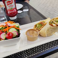 Clocktower Brew Pub Westboro - Southwestern chicken wrap with side garden salad (dressing on the side) $24