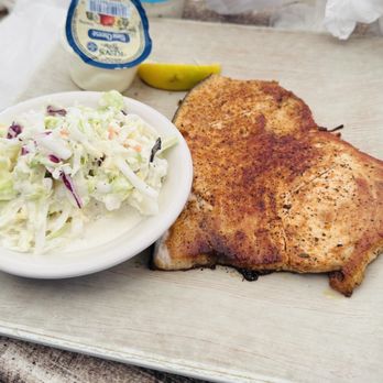 Anna Maria Oyster Bar - Pier - Swordfish with coleslaw - Seafood Near Me - Bradenton Beach, Florida