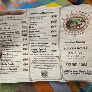 La Carreta - Good menu - Mexican Near Me - Los Angeles, California