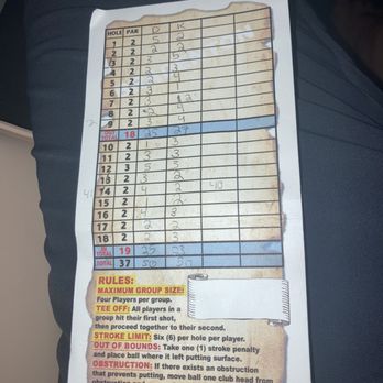 Smugglers Cove Adventure Golf - Scorecard - Mini Golf Near Me - Bradenton, Florida