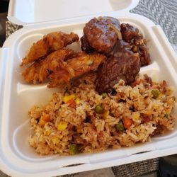 Jofen Oriental - Fried rice with fried veggies and teriyaki chicken