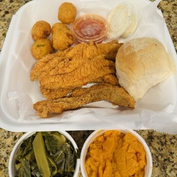 Anna's Fish Market - Catfish, Collard Greens. Yams. Hush Puppies (5pcs) - Seafood Markets Near Me - Carson, California