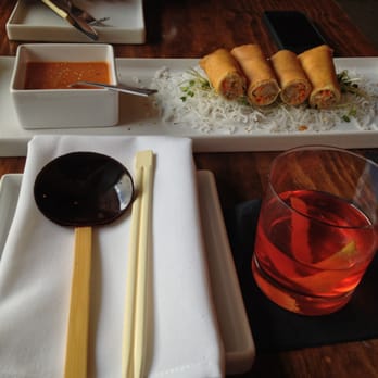 Lucky Belly - Lamb lumpia, ramen utensils, and a sazerac. - Bars Near Me - Honolulu, Hawaii Lucky Belly - Lamb lumpia, ramen utensils, and a sazerac. - Bars Near Me - Honolulu, Hawaii
