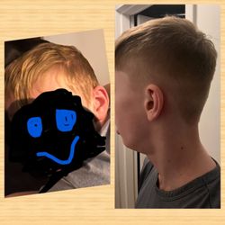 Famous Fadez - Left side before- right side after  Haircut by Jaden