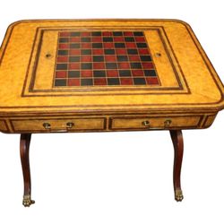 South Jersey Auction by Babington Auction - Maitland Smith leather wrapped game table. www.SouthJerseyAuction.com