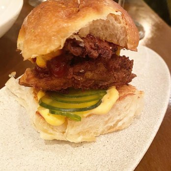 Fruition Restaurant - Buttermilk Fried Maitake Mushroom with hot honey and zingy pickles - New American Near Me - Denver, Colorado
