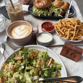 LEORA - Sesame Ginger Salad French Fries Holy Schnitz Vanilla Latte - Breakfast & Brunch Near Me - Beverly Hills, California