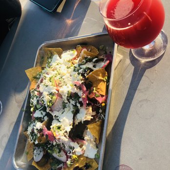 Caboose Commons - Nachos (no meat), blackberry sour - Breweries Near Me - Fairfax, Virginia Caboose Commons - Nachos (no meat), blackberry sour - Breweries Near Me - Fairfax, Virginia
