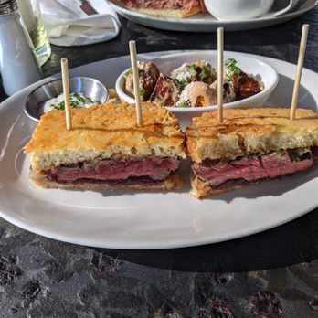 Nick's On State - Ribeye sandwich and yummy red potatoes. - New American Near Me - Carlsbad, California Nick's On State - Ribeye sandwich and yummy red potatoes. - New American Near Me - Carlsbad, California