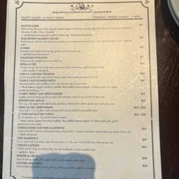 Lunch menu