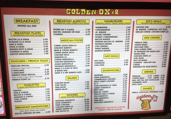 Menu photo 2 Golden Ox 2 Pomona, CA