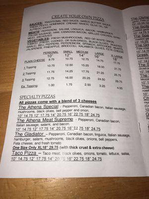 Menu photo 5 Pizza Athena Palmer, AK