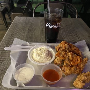 Scratch Fried Chicken - Chicken tenders with potato salad - Chicken Wings Near Me - Greensboro, North Carolina