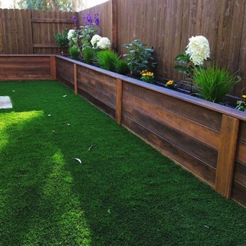 Litescape - Beautiful stained wood planters and artificial turf made this living space easy to enjoy and low maintenance! - Landscaping Near Me Litescape - Beautiful stained wood planters and artificial turf made this living space easy to enjoy and low maintenance! - Landscaping Near Me