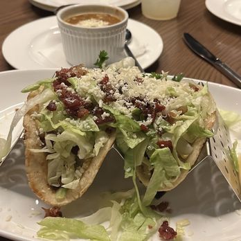 Bennett's Westside Grill - Steak and bacon tacos very good with a side of beans - American Near Me - Rocklin, California