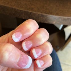 Perfect Nails - French tip SNS... AFTER corrections.