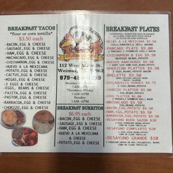 Leticias Mexican Restaurant - El Buen Sazon Menu - Mexican Near Me - Weimar, Texas Leticias Mexican Restaurant - El Buen Sazon Menu - Mexican Near Me - Weimar, Texas