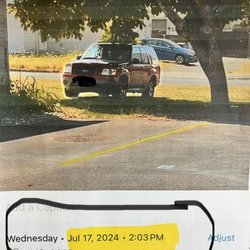 Milestone Property Management - Vehicle parked in same area mine was
