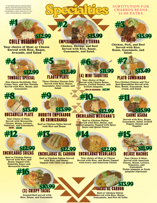 Menu photo 2 El Emperador Mexican Restaurant Tomball, TX