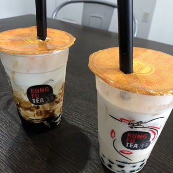 Kung Fu Tea - Cocoa Cream Wow with milk cap (taste like s'mores) Winter Melon Milk Green Tea (sweet honey flavor) - Bubble Tea Near Me - Montclair, New Jersey Kung Fu Tea - Cocoa Cream Wow with milk cap (taste like s'mores) Winter Melon Milk Green Tea (sweet honey flavor) - Bubble Tea Near Me - Montclair, New Jersey