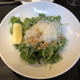 Ruccola salad with parmesan, olive oil and pine nuts Ruccola salad with parmesan, olive oil and pine nuts