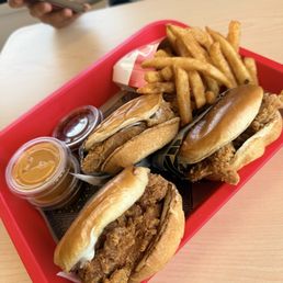 3 for $10 chicken sandwich and a side of fries!