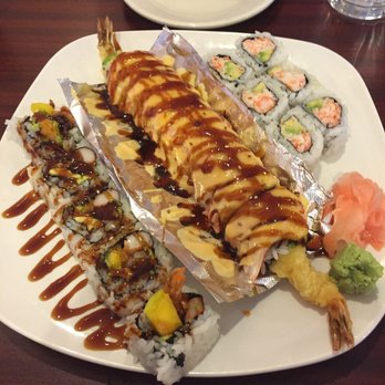 Oh Tokyo - Coco roll, firecracker roll and California roll (left to right) - Japanese Near Me - Milford, Michigan