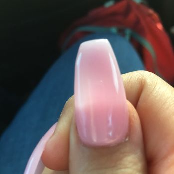 Time Spa Nail Salon - She filed it way too much on the left side - Nail Salons Near Me - Garland, Texas