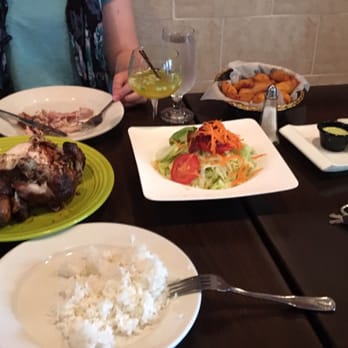 Incas Grill Peruvian kitchen - The full spread. Chicken, Garlic Rice, Maduros, Tostados, Salad. Amazing! - Peruvian Near Me - Staten Island, New York