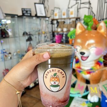 Okaeri Cafe - hojicha strawberry - Japanese Near Me - Richardson, Texas