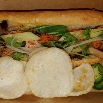 Xin Chao Eatery - Chicken Banh Mi w/ Shrimp Chips, Jalapenos, & Hoisin - Vietnamese Near Me - San Diego, California Xin Chao Eatery - Chicken Banh Mi w/ Shrimp Chips, Jalapenos, & Hoisin - Vietnamese Near Me - San Diego, California
