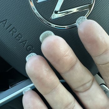 MJ Nails Spa - Uneven and gunk/glue left under my nails. - Nail Salons Near Me - Henderson, Nevada